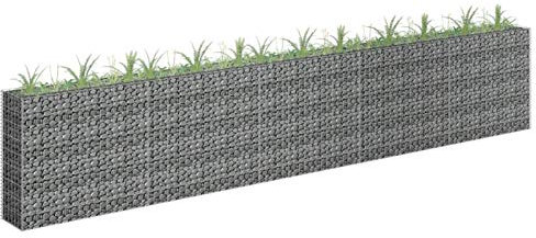 ShCuShan Gabionen-Hochbeet Verzinkter Stahl 450×30×90 cm GabionenköRbe WasserzapfsäUle Garten Gabionen Zaun Gabionensteine