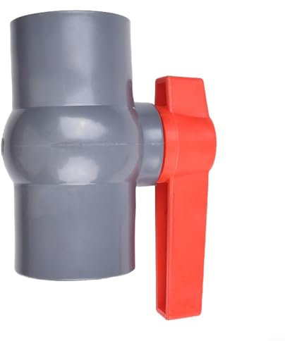 PVC-Wasserversorgungsrohr-Kugelhahn, verschiebbare Klebebuchse, Rot/Grau, 20 mm, 50 mm (50 mm)