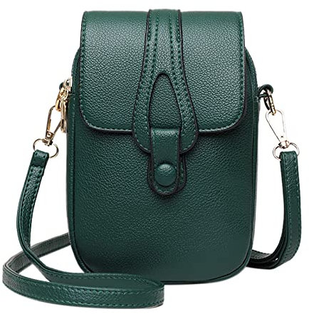 BOTCAM Dirndl Taschen Damen Frauen-vertikale einzelne Schulter-Kurier-Beutel-Muster-Handy-Tasche weibliche Umhängetasche Tennis Hose Damen Mit Taschen (Green, One Size)