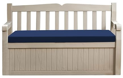 Sapphire Collection Premium Outdoor Bench Seat Pad | Water Resistant Cushion for Iceni & Eden Storage Benches 128x50cm | Comfortable Patio Furniture Swing Bench Pads (Navy)