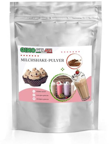 Gino Gelati Keks Sahne Milchshake Pulver 1 Kg, schnelle und einfache Zubereitung, Softeismaschinen geeignet, Sommergetränke, Natürliche Aromen, für Restaurants und private Küche