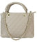 FrasiBags Matelassé Sauvage Handtasche für Damen, echtes Leder, gesteppt, hergestellt in Italien, klein, 30 x 21 x 14 cm, doppelter Griff und verstellbarer Schultergurt – elegant, geräumig, beige