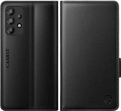 CASBST for Samsung Galaxy A53 5G Case, Kickstand Flip Leather Wallet Book Case with Card Slots Shockproof Magnetic Closure Protective Phone Case Cover Compatible with Samsung A53 - Black