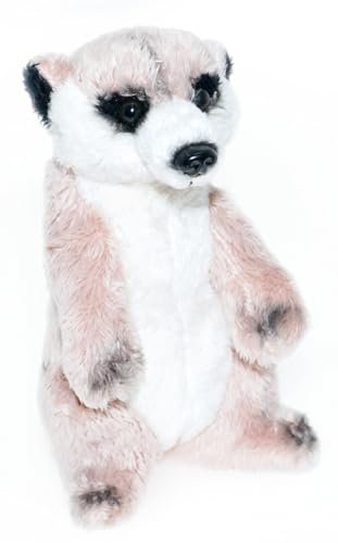 tachi Kuscheltier Erdmännchen, Plüschtier beige weiß, Stofftier stehend 14 cm