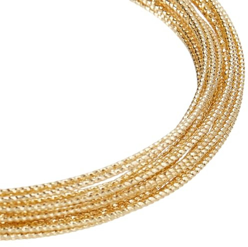 GOMAKERER 5 m Alambre trenzado chapado en oro 14 K de calibre 18 Alambre trenzado de oro de 1 mm para la fabricación de joyas Alambre de cobre semi duro para la fabricación de perlas de joyería floral