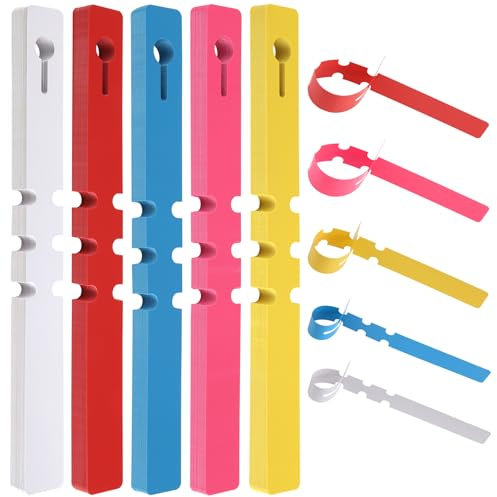 200 Stück Pflanzetiketten, Kunststoff Pflanzen Beschriftungsschilder Wetterfest, 5 Farben Schlaufenetiketten, Hängende Pflanzenschilder zum Beschriften, Pflanzen Schilder für Innen und Außenbereich