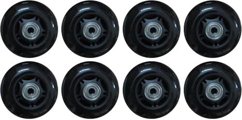 8 Stück 80 mm Inline-Skate-Rollen, 82 A, Ersatz-Rollerrad mit Kugellagern, Gepäckrollen für reibungslose Fahrt