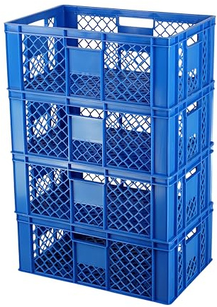 Logiplast 4 Stück Bäckerkisten Brotkisten 600 x 400 x 230 mm in blau