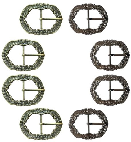 Zzcy 8 Stück Hosenträger Schnalle Antik für Trachten Schnalle für Trachtenhosen Herren Trachten schnalle Gürtelschnallen set Gürtelschnalle Für Gürtel für Trachtenhosen Metall