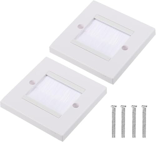 2 Pcs Cable Entry Cover, Wall Cable Cover, Cable Wall Cover, Cable Brush Plate, Brush Wall Plate, Wall-Mounted Installation Tidy Cable Pass Through Insert for Wires and Cable Access