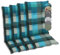 GO-DE Textil Bequeme und attraktive Polsterauflagen für Hochlehner-Gartenstühle (4er-Set, Karo Petrol/Grau, Hochlehner)