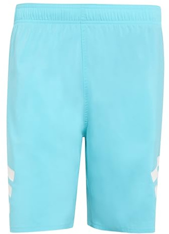 adidas Men's Stripes Swim Shorts 8 INCH, Lucid Cyan/White, M