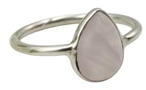 Rose Quartz Ring Pure 925 Sterling Silver Gift for Women Stackable Daily Wear Ring Natural Rose Quartz Gemstone Gift For Her All Size Rings From F to Y (UK) Handmade Jewelry