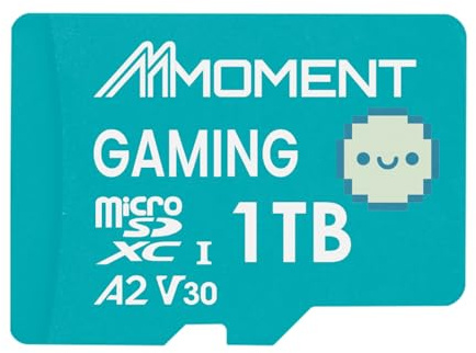 MMOMENT 1 TB Gaming-Micro-SDXC-Karte, A2, UHS-I, U3, V30, Klasse 10, Lesegeschwindigkeit bis zu 170 MB/s, Schreibgeschwindigkeit bis zu 170 MB/s, SD-Adapter im Lieferumfang enthalten (MM23 PRO)