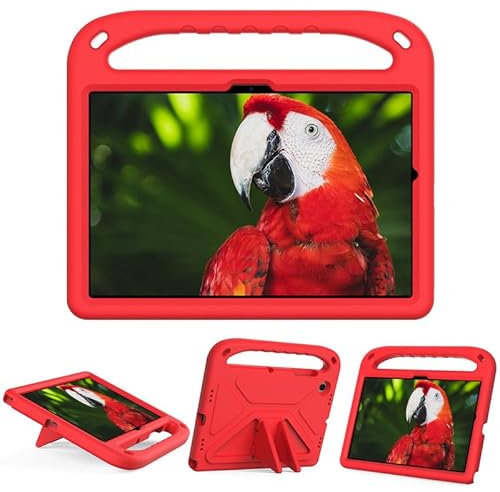 Funda para tablet Samsung Galaxy Tab A8 de 10.5 pulgadas 2022/2021 X200/X205, a prueba de golpes, espuma EVA ligera, asa con soporte, funda protectora, color rojo