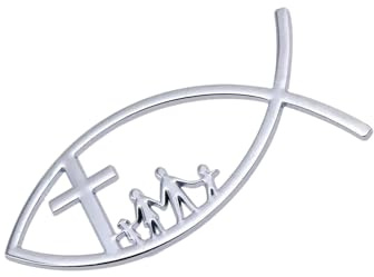 Zeizafa Auto-Fisch-Aufkleber, Fisch-Embleme, Aufkleber, selbstklebender Metall-Aufkleber für Autofenster, Stoßstange