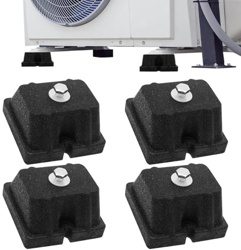Ranley Vibrationsdämpfer-Pads – Set mit 4 Gummihalterungen für Fußböden – Isolatorhalterung für Mini-Split-Klimagerät Wärmepumpe | Mini-Split für den Außenbereich