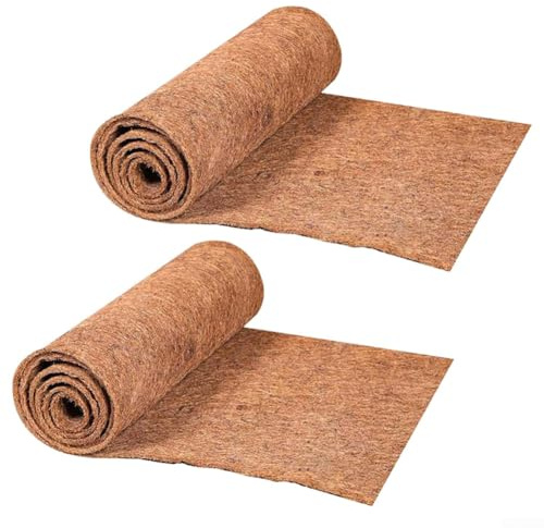 Kokos Kokos Pflanzenmatte für Garten und Außenbereich, Wärmedämmung & Atmungsaktive Rindenmulch Alternative, 50 x 100 cm Braun, Wiederverwendbar und Biologisch abbaubar für Pflanzen, Schildkrötenkorb