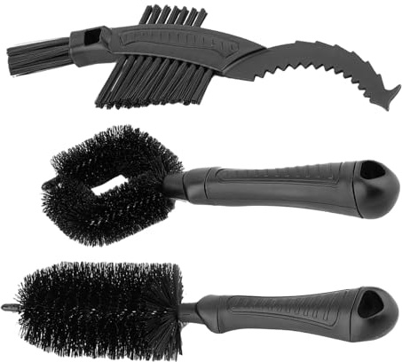 Bicycle Cleaning Brush Set - 3-Piece Tool for Tyre Washing and Chain Care, Efficient Cleaning with Special Brush | Mountain Bike Road Bike Maintenance Cleaning Care Accessories Workshop