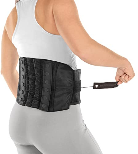 BraceAbility Lower Back & Spine Pain Brace | Adjustable Corset Support for Lumbar Strain, Arthritis (One Size - Fits Men & Women with 28 - 60 Waist)