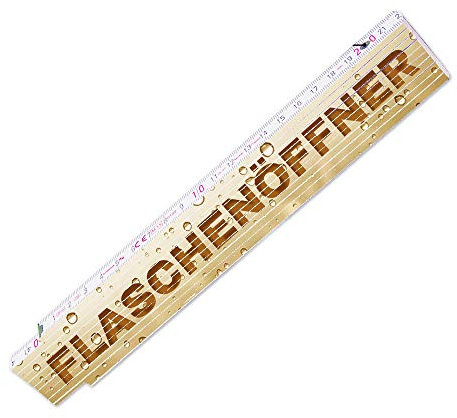 Zollstock mit lustigem Motiv – Flaschenöffner - Glieder-Maßstab mit Spruch bedruckt - Metermaß mit mehreren Motiven zur Auswahl