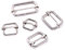 Swpeet 50 Stück, 5 Größen, Metall, rechteckig, Versteller, Triglides, Schnalle für Gürtel, Hardware (Silber)