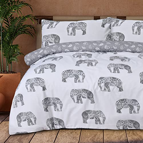 Sleepdown Bettwäsche-Set, wendbar, weich, pflegeleicht, mit passendem Kissenbezug, 135 x 200 cm