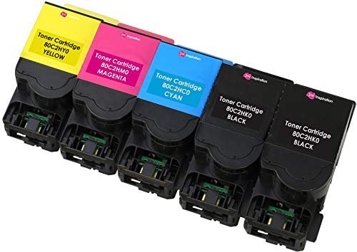 5er Set Premium Toner kompatibel für Lexmark 802H CX410de CX410dte CX410e CX510de CX510dew CX510dhe CX510dthe | Schwarz 4.000 Seiten & Color je 3.000 Seiten