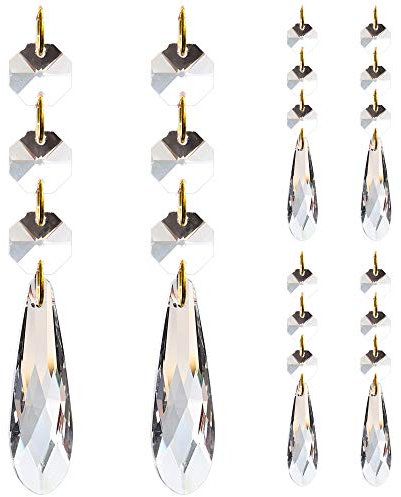 CATTLEYAHQ perles de cristal de lustre 6 pièces 5cm goutte de cristal de lustre, pendentif en cristal pour les lumières, perles de lustre en verre pour la décoration de mariage de fête