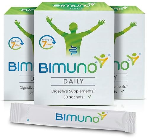 BIMUNO Daily Prebiotic Fibre Supplement – Supports Gut Health with Soluble GOS | Tasteless Powder for Digestive Balance | Vegetarian, Halal | 3-Month Pack