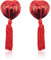 AISOO 4 Paire Sexy Cache-tétons de Sequins adhésifs avec pétales Autocollant et Houppes Nipple Cover Pansement de Poitrine de Couverture Cache-Seins de Mamelon (Rouge, M)