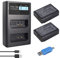 CITYORK Lot de 2 Piles de Remplacement LP-E10 et Écran LCD à Double Chargeur USB pour Aappareil Photo Numérique Canon EOS Rebel T3, T5, T6, Kiss X50, Kiss X70, EOS 1100D, EOS 1200D, EOS 1300D
