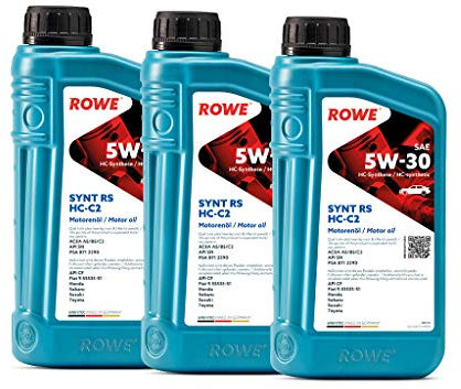 3 (3x1L) Liter ROWE HIGHTEC SYNT RS SAE 5W-30 HC-C2 Motoröl Made in Germany