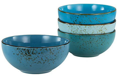 CreaTable, 23431, Serie Nature Collection Aqua - Buddhabowl, 4-teiliges Geschirrset, Bowl-Set aus Steinzeug, spülmaschinen- und mikrowellengeeignet, Qualitätsproduktion