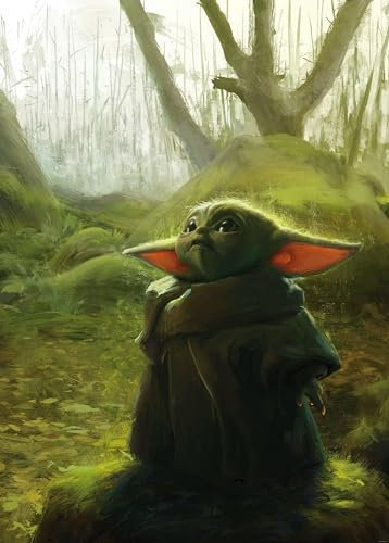 Komar Star Wars Vlies Fototapete - Mandalorian Grogu Acrylic - Größe: 200 x 280 cm (Breite x Höhe) - Baby Yoda, Kindertapete, Kinderzimmer, Tapete - IADX4-018