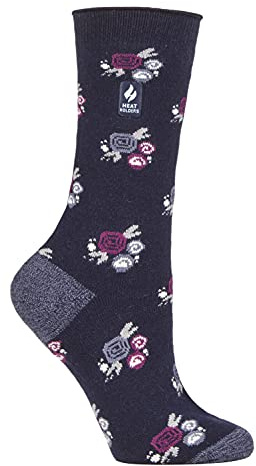 Heat Holders Ultra Lite - Ladies Thin Lightweight 1.0 TOG Winter Warm Casual Thermal Dress Socks (4-8 uk, Navy (Murcia))