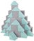 KiddyMoon Schaumstoff Würfel 14 cm Weiche Blöcke 48 Stücke Für Kinder Softbausteine UE, Mix: Hellgrau-Mint
