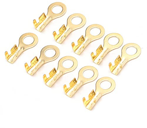 Fafeicy 100 Stück M4 X 4,2 Mm Kabelschuh-Ringkabelschuh-Sortiment-Kit, Messing Kaltgepresste Kabelcrimpenden, geschlossenes Design, Zum Crimpen und Verbinden von Kabeln, Terminals