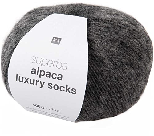 Rico Superba Alpaca Luxury Socks Farbe 5, Sockenwolle mit Alpaka, 100g ca. 310m, Nadelstärke 2,5-3,5 mm