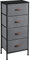 Yaheetech Chest of Drawers, 4 Drawers Fabric Storage Dresser Organizer Unit, Closet Organizer Furniture with Metal Frame for Living Room/Bedroom/Hallway, Dark Grey & Black, 45 x 30 x 98 cm