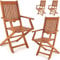 Deuba® Sydney Folding Garden Chairs Set of 4 | Pair of Chairs for Outdoor, Garden, Patio | FSC® Certified Acacia Wood | Weatherproof Wooden Deck Foldable Dining Chair Set
