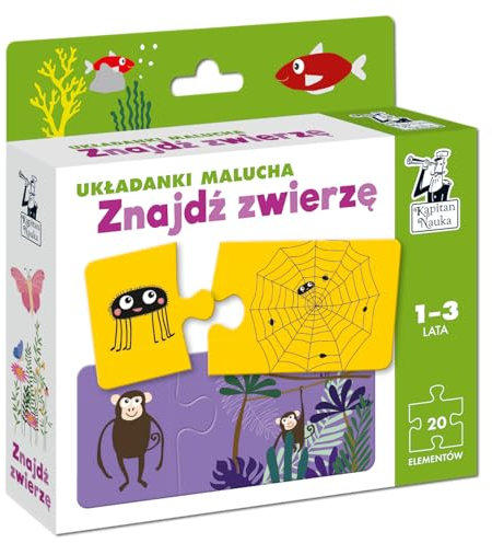 Znajdź zwierzę. Układanki malucha. Kapitan Nauka