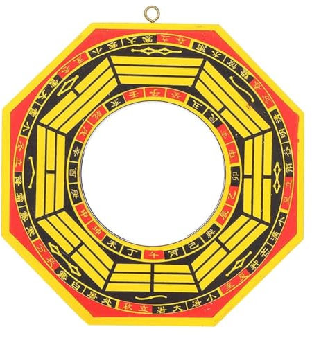 Agatige Chinesischer Feng Shui Spiegel, Bagua-Spiegel, 6 inch Bagua Messingspiegel Abwehr Böser Geister, traditioneller taoistischer Glücksspiegel für Münzsammler, Geschäftsleute, Immobilienmakler
