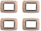 4 Pezzi Placche Compatibile Con Bticino Living, Placche Plastica Bombata (3 Posti/Moduli,Legno Scuro)