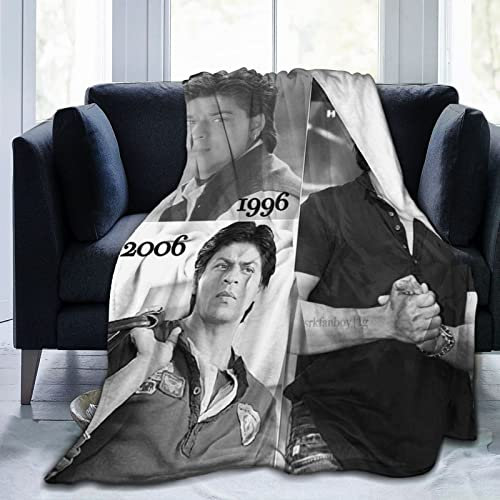 Huaaiwangy Shah Schauspieler Rukh Khan Überwurfdecke, ultraweiches Flanell-Fleece, leichte Überwurfdecke, warme Klimaanlage, Decke für Couch, Sofa, Bett, 127 x 101 cm