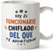 MUGFFINS Tazas para FUNCIONARIO hombre - En Español - Todos te advirtieron - 11 oz / 330 ml - Regalo original y divertido