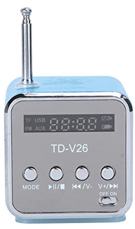 iplusmile Tragbarer Digital Mini Lautsprecher Mit Fm Radio Und USB Unterstützung Klarer Sound Led-anzeige Wiederaufladbarer Akku Für Unterwegs Blau