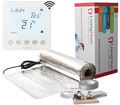 Underfloor Heating Kit for Under Laminate & Wood Floors, Electric 150w /m² with Wi5 Wi-Fi Thermostat, 5/m²