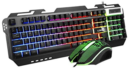Mobestech 828 Keyboard Mouse Set Waterproof Backlit Mechanical Keyboard Gamers Office Workers and Students