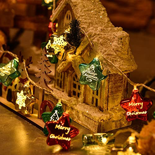 Lichterkette Batterie Weihnachten Tischdeko LED, Lichterkette Weihnachten für Außen und Innen Weihnachten Deko, Weihnachtsgirlande und Girlande Vintage Beleuchtet Weihnachtsdeko Fenster (3m, Stern)